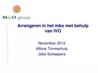 arrangeren in het mbo met behulp van ivo