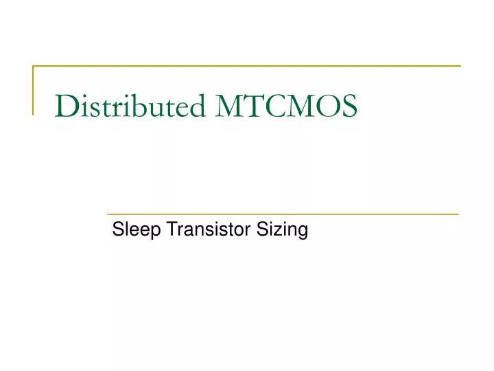 distributed mtcmos