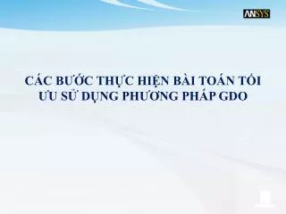 c c b c th c hi n b i to n t i u s d ng ph ng ph p gdo