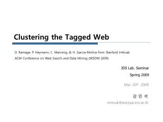 Clustering the Tagged Web