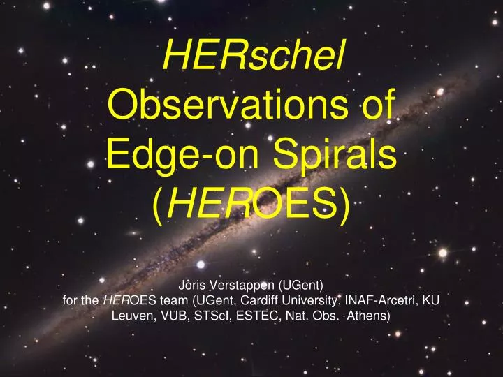 herschel observations of edge on spirals her oes
