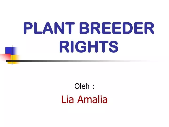plant breeder rights