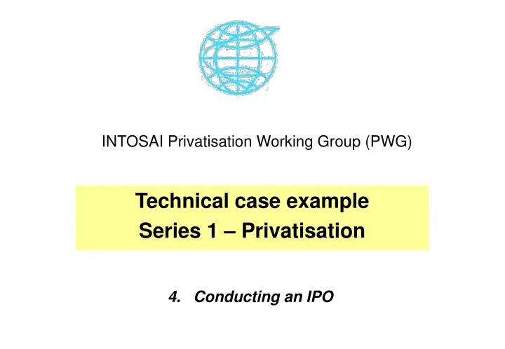 intosai privatisation working group pwg