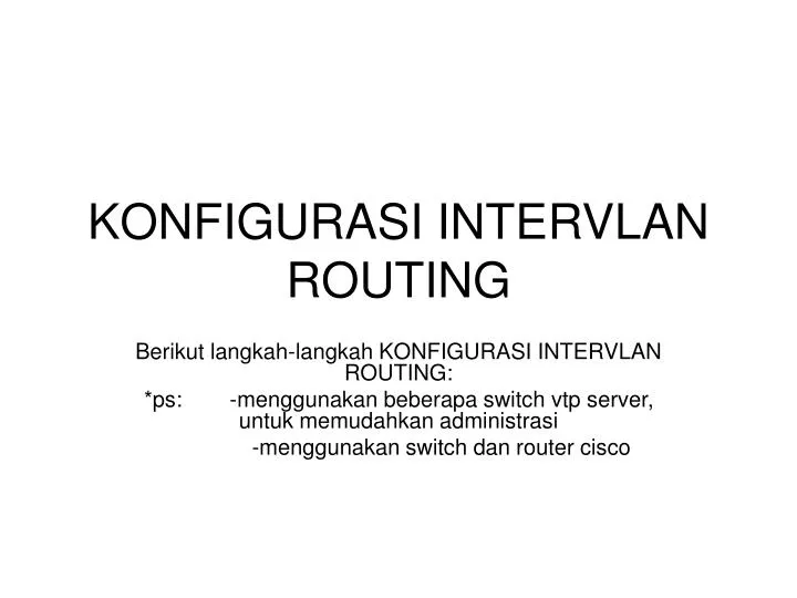 konfigurasi intervlan routing