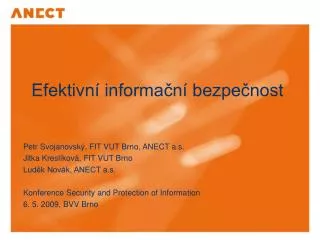 efektivn informa n bezpe nost