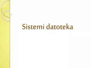 sistemi datoteka