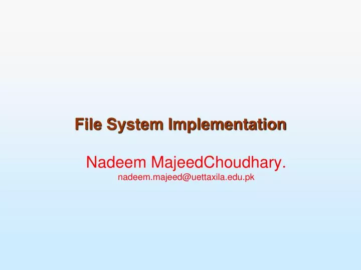 file system implementation