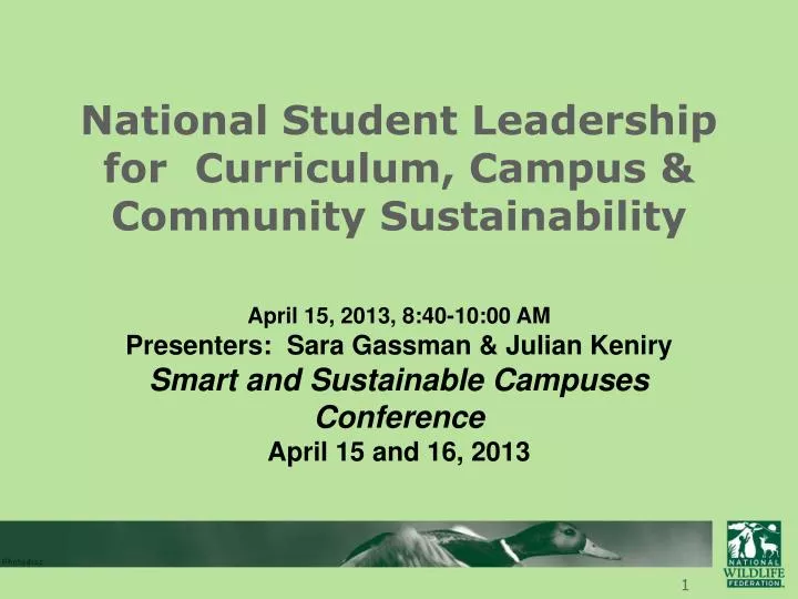 national student leadership for curriculum campus community sustainability
