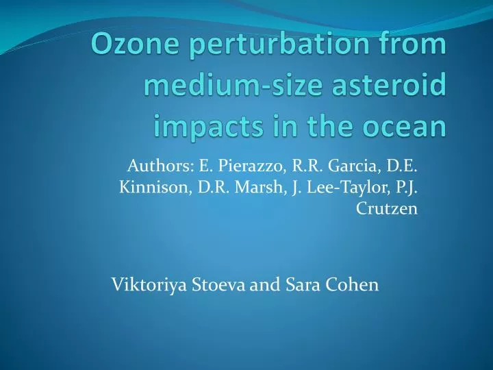 ozone perturbation from medium size asteroid impacts in the ocean