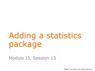 Adding a statistics package