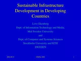 Sustainable Infrastructure Development in Developing Countries