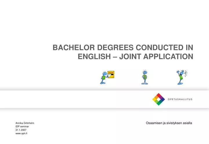 bachelor degrees conducted in english joint application