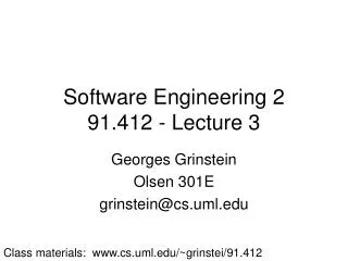 Software Engineering 2 91.412 - Lecture 3