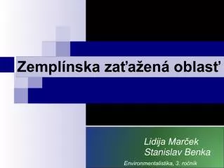 Lidija Marček Stanislav Benka