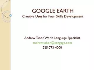 google earth creative uses for four skills development