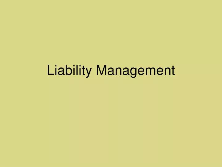 liability management