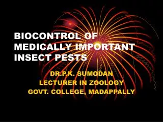 biocontrol of medically important insect pests