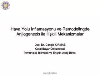 hava yolu nflamasyonu ve remodelingde anjiogenezis ile li kili mekanizmalar