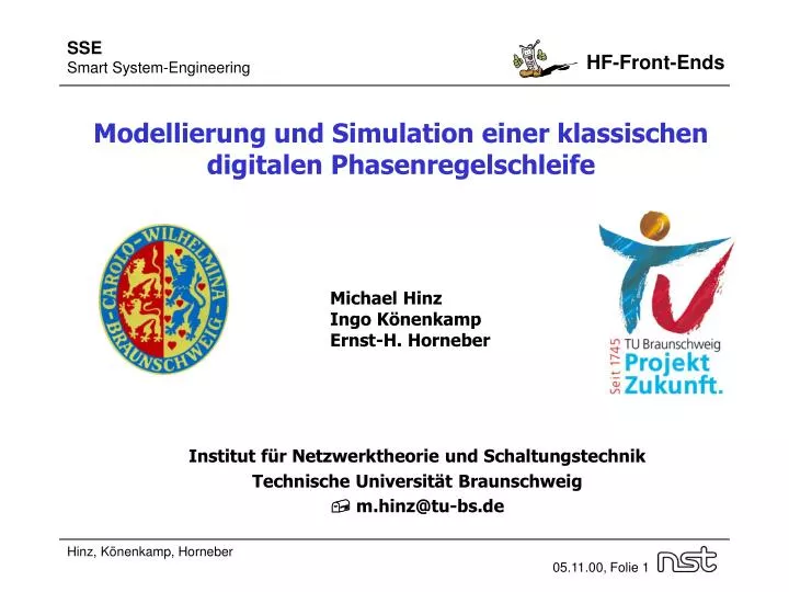 modellierung und simulation einer klassischen digitalen phasenregelschleife