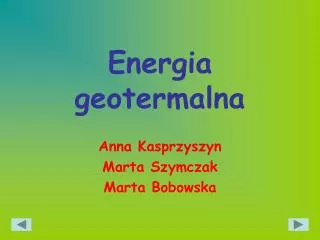 energia geotermalna