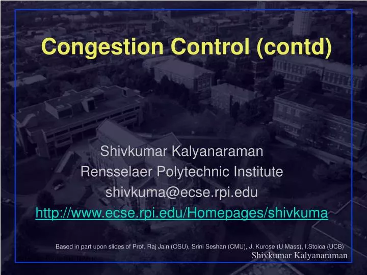 congestion control contd