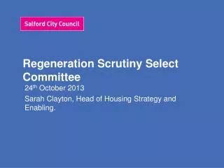 Regeneration Scrutiny Select Committee