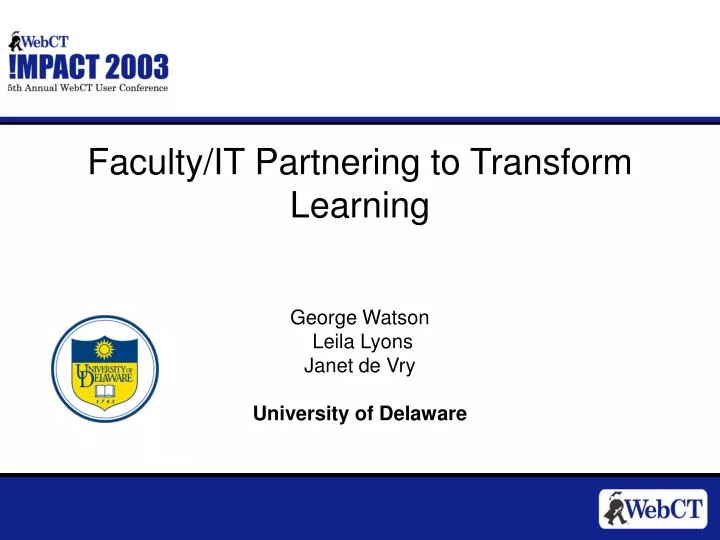 faculty it partnering to transform learning
