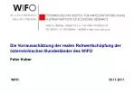 Real Economic Value Estimate of Austrian States WIFO Report - slide 1
