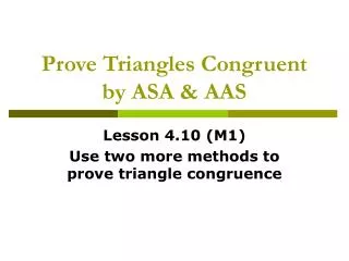 prove triangles congruent by asa aas