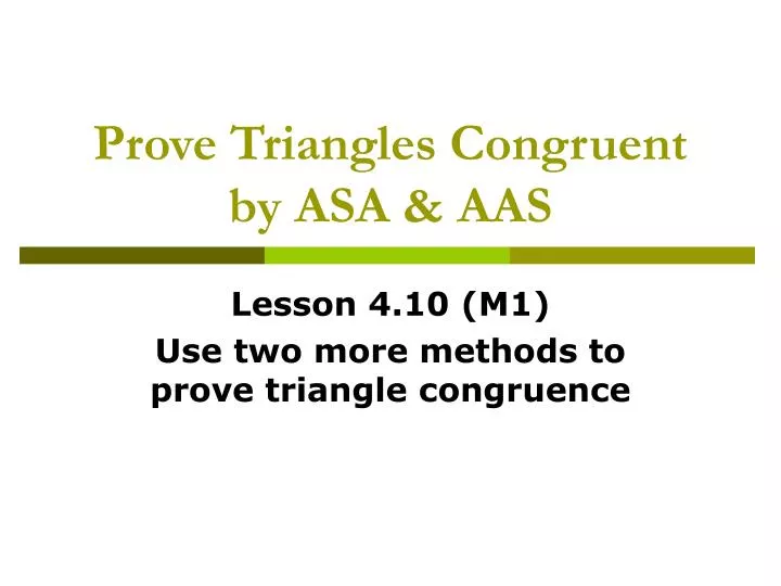 prove triangles congruent by asa aas