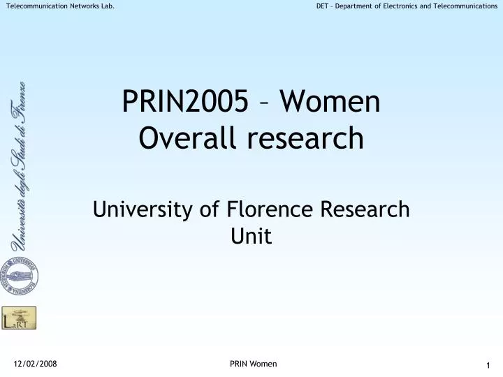 prin2005 women overall research