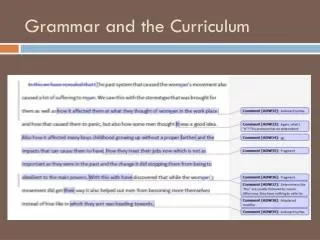 Grammar and the Curriculum