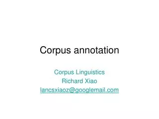 Corpus annotation