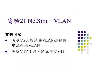 實驗 21 NetSim － VLAN