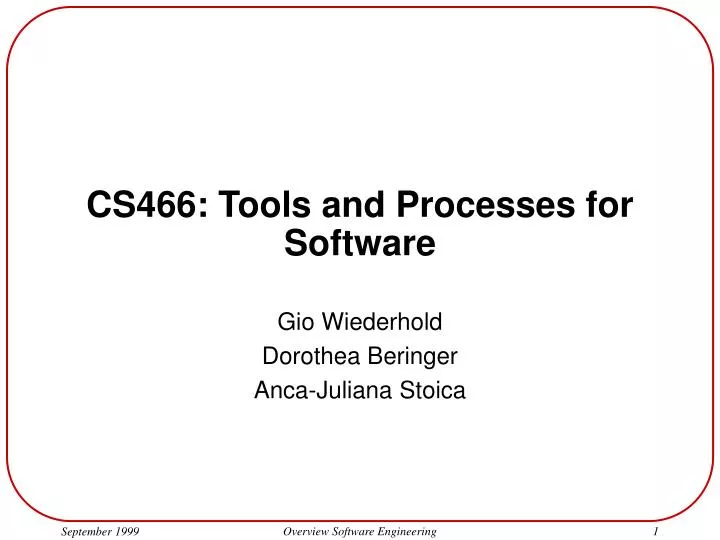 cs466 tools and processes for software
