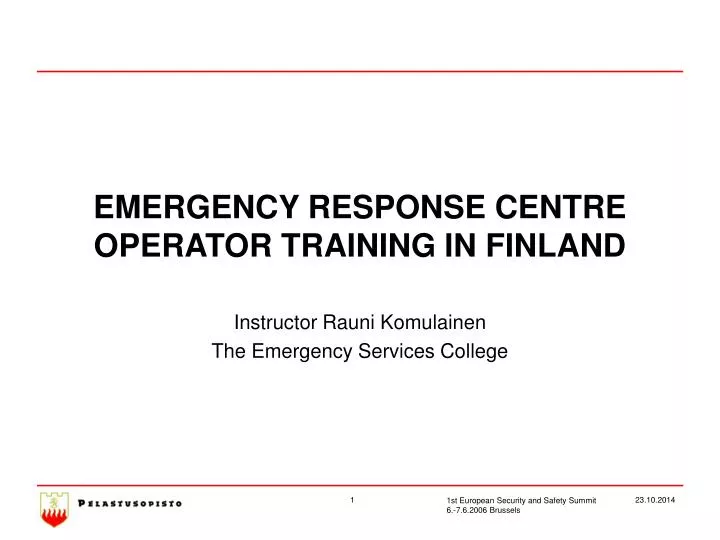 emergency response centre operator training in finland