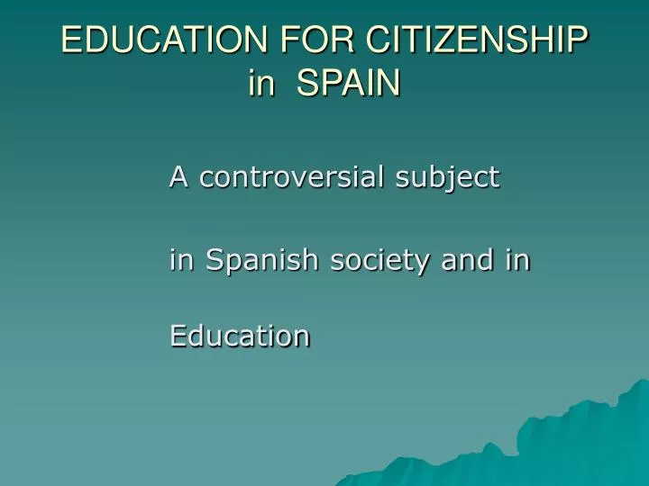 education for citizenship in spain