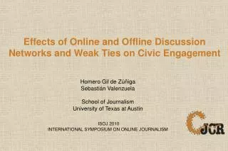 Effects of Online and Offline Discussion Networks and Weak Ties on Civic Engagement