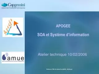 APOGEE SOA et Système d’information