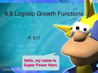 8.8 Logistic Growth Functions