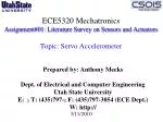 Prepared by: Anthony Meeks Dept. of Electrical and Computer Engineering Utah State University - slide 1