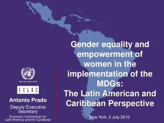 Gender equality and empowerment of women in the implementation of the MDGs: