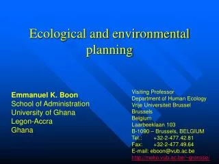 Ecological and environmental planning