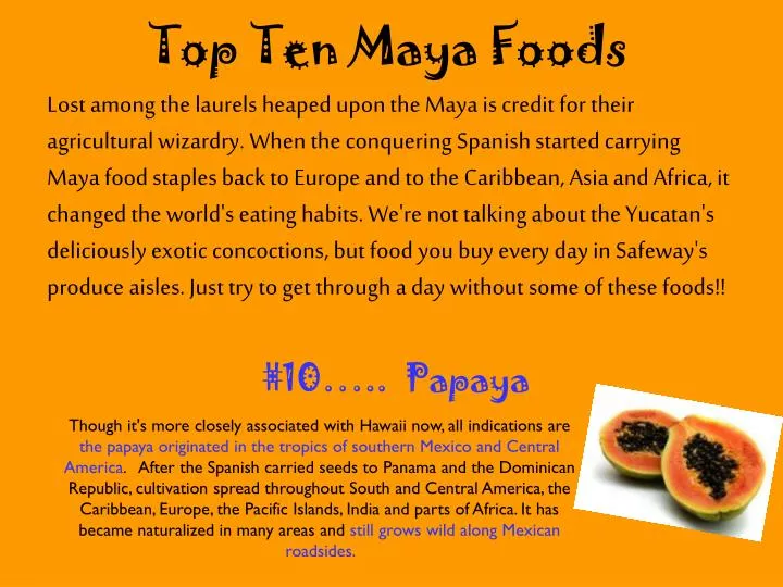 top ten maya foods