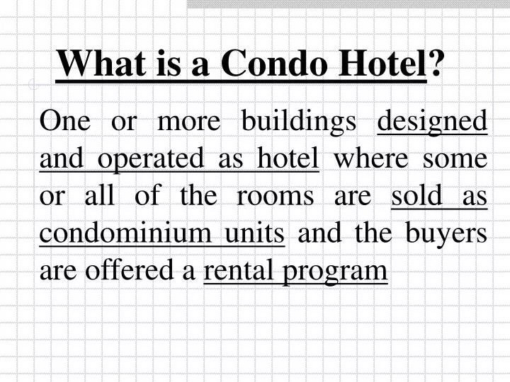 what is a condo hotel