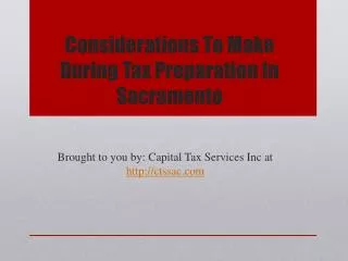Considerations To Make During Tax Preparation In Sacramento