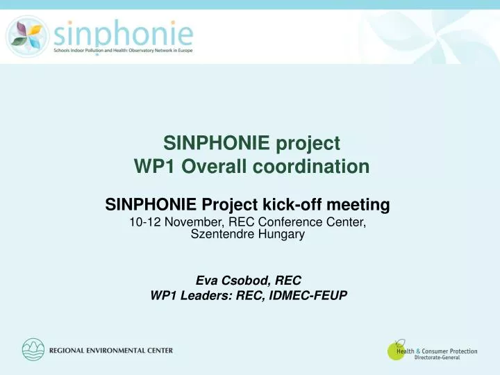 sinphonie project wp1 overall coordination
