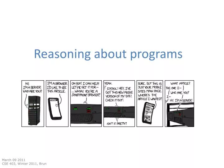 reasoning about programs