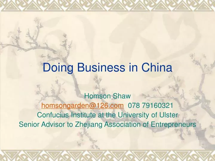 doing business in china