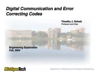 Digital Communication and Error Correcting Codes